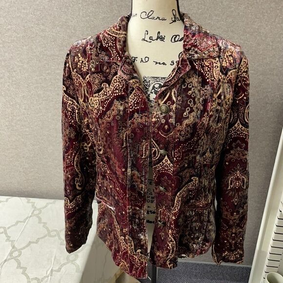 Vintage Silk Blend Jacket Size 1 (Equiv 14 / 16) - Picture 1 of 9